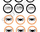 INSTANT DOWNLOAD- Halloween Party Printable- Spiders and BOO! Printables,Die Cuts, tags, Invitations, Cards, Digital Frames Il_170x135
