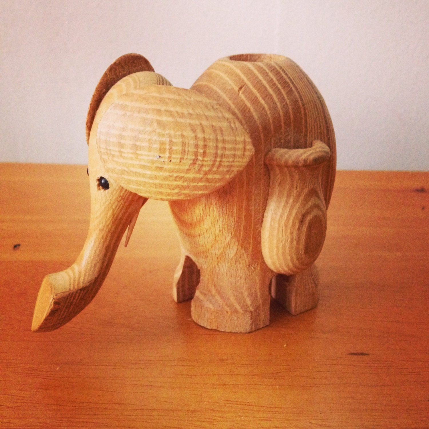 MidCentury Style Wooden Elephant Toothpick Holder