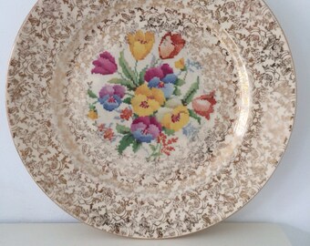 H&K Tunstall Pottery 'Old English Sampler' Patterned Plate