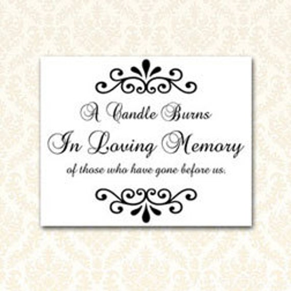 Instant Download A Candle Burns In Loving Memory 8x10