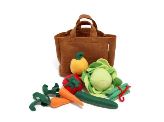 Plush Vegetable Set Lettuce Tomato Carrots Pepper Green