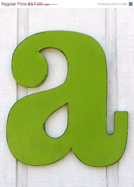 Large Wooden Letters a Lowercase Painted by borlovanwoodworks