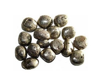 Pyrite Tumbled stones - 1 lb., Bulk pyrite, Fools gold, Iron pyrite, Crystal healing, Rock magick, Jewelry making, Chakra stones