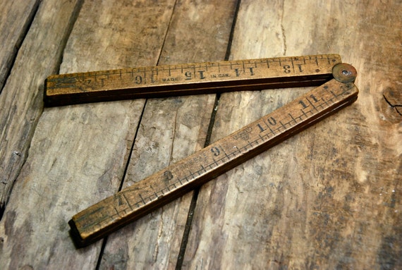 Items similar to Antique Stanley Folding Ruler Vintage 