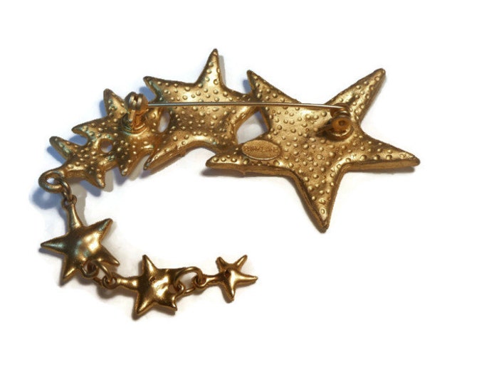 Trailing stars brooch, Park Lane trailing stars articulated gold brooch with rhinestones