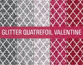 50% OFF SALE Digital Papers Glitter Quatrefoil Glitter Textures Paper Pack Valentine Instant Download Il_170x135