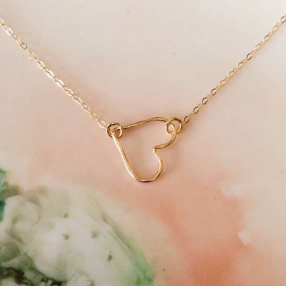 Open Heart Necklace // Gold Filled or Sterling by jKlausdesigns
