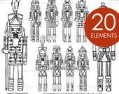 Doodle Nutcracker Soldier Clip Art, Clipart, Digital Images, PNG, 300dpi, Instant Download Il_170x135