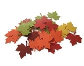 Set of 100 Fall Colors Maple Leaf Confetti - Fall in Love, Table Decor, Thanksgiving, Fall Weddings, Save the Dates Il_170x135
