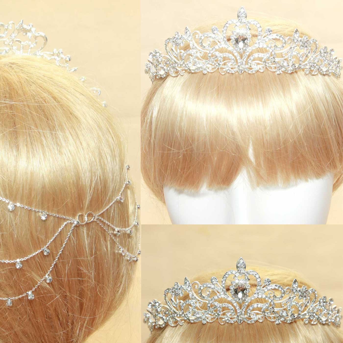 Crystal Bridal Crown Wedding Hair Accessories by BlingGarden