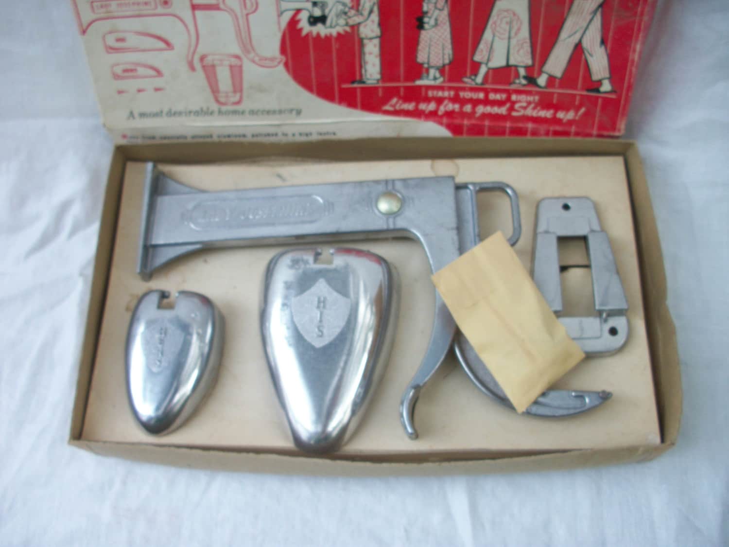 Vintage Lady Josephine Shoe Shine Holder Wall Mount