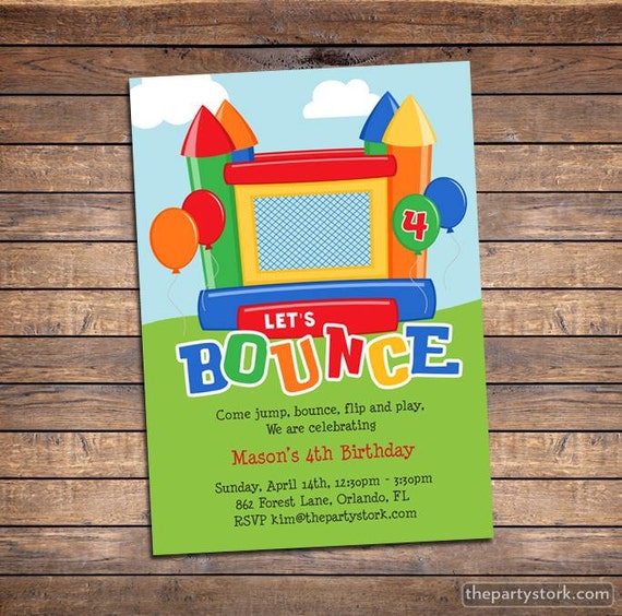 Items similar to Bounce House Invitation: Printable Kids Birthday Party ...