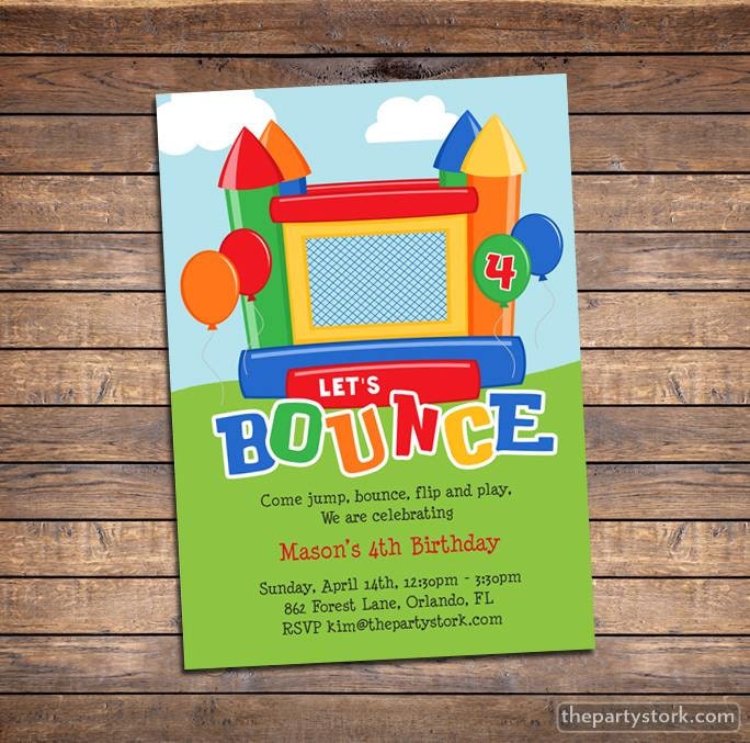 Bounce House Invitation: Printable Kids Birthday Party Invites