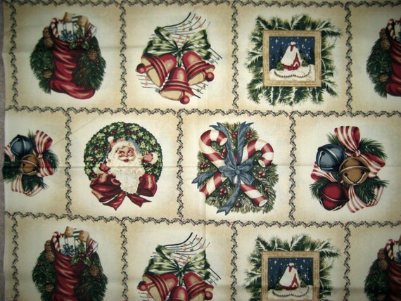 Santa christmas Holiday by thimbleberries runner Fabric  RoseMariesBoutique Christmas table 1 1/2