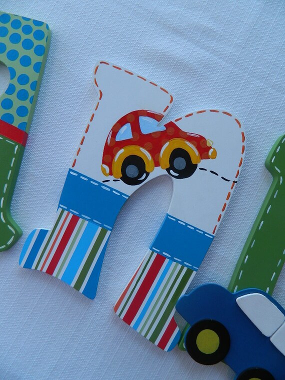Custom Painted Wooden Letters 9 Colorful Car Letters
