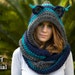 CROCHET PATTERN Cat Scarf, Scoodie, Hooded Scarf with Cat Ears, Animal Scarf, Instant Download