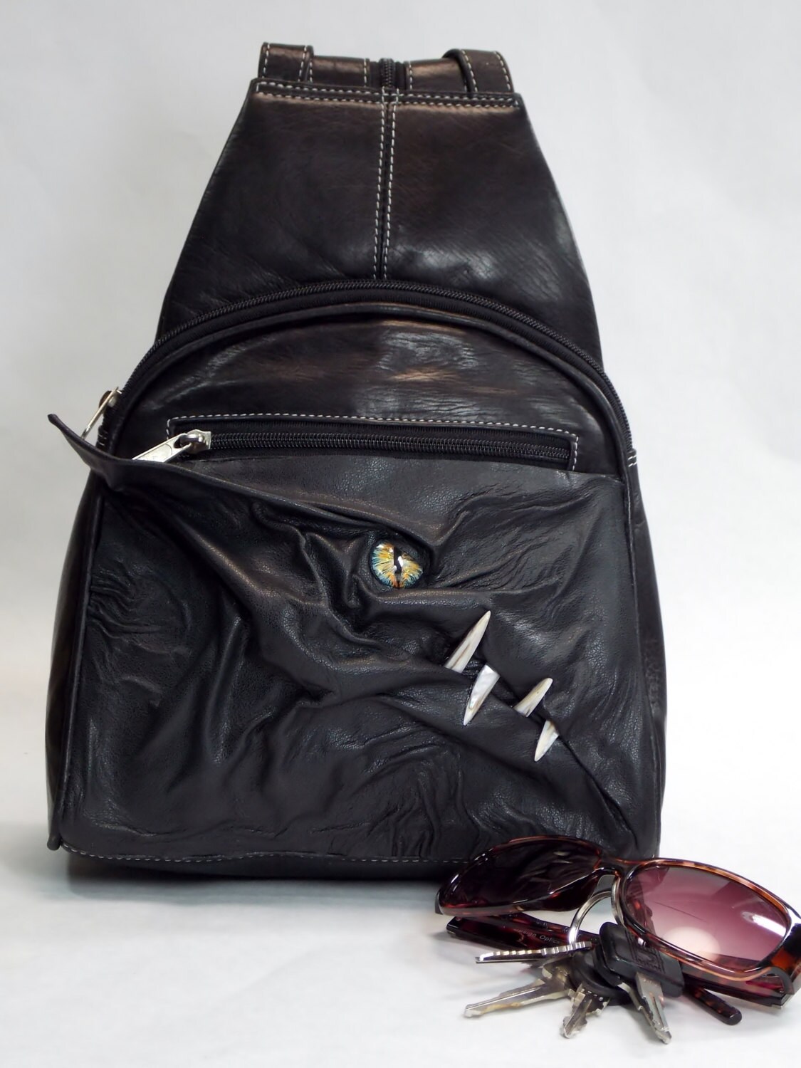 Backpack Purse Dragon Black Leather Bag Goth LARP RPG Cosplay