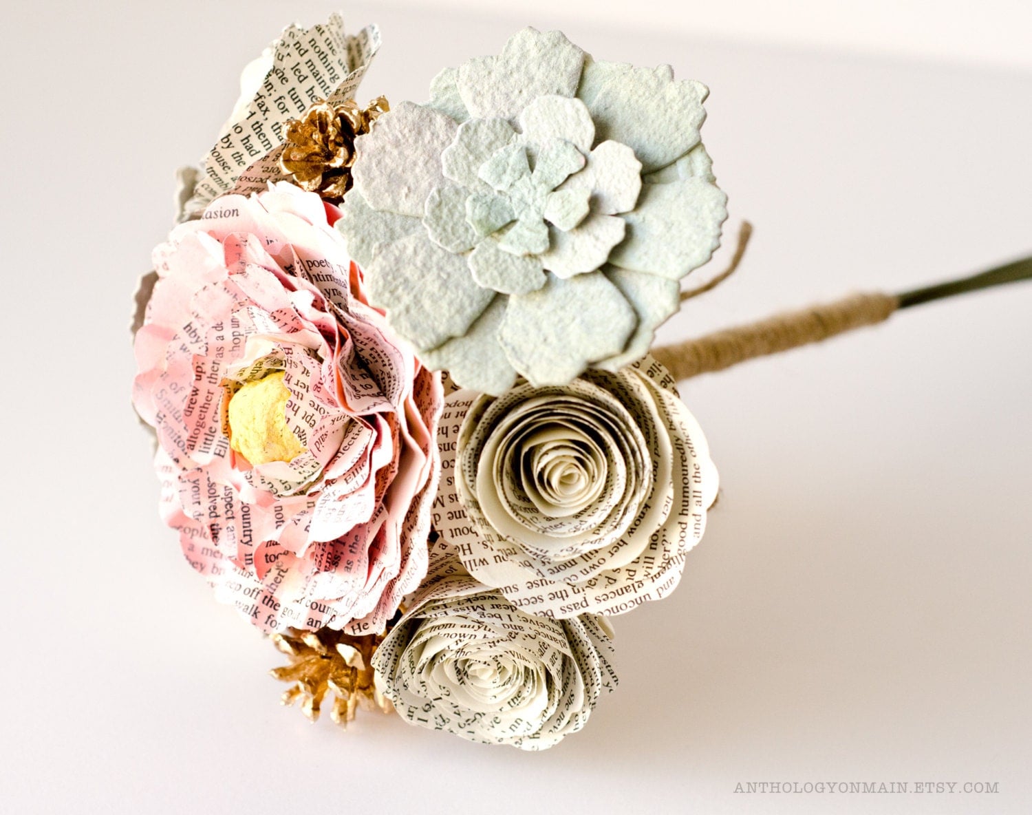 Flower Girl or Bridesmaid Bouquet with Peonies Roses