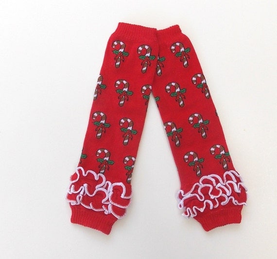 Items similar to Red ruffled leg warmers, girls leg warmers, Holiday ...