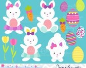 50% OFF - INSTANT DOWNLOAD, easter clipart, little girl easter bunny clip art, for commercial use, personal use Il_170x135