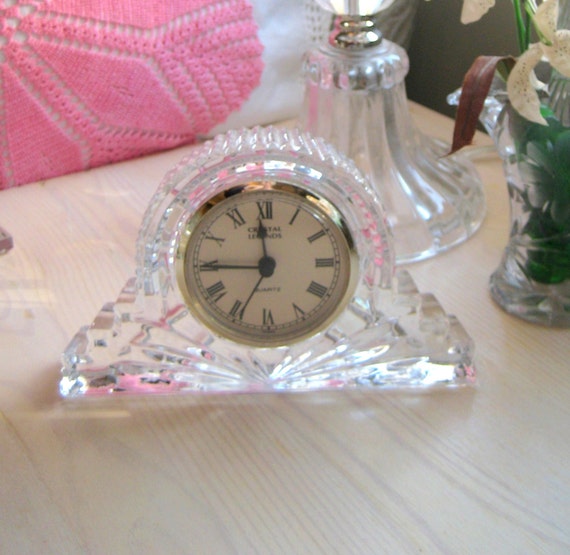 Vintage Cut Glass Clock Crystal Legends by Godinger Made in