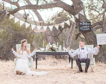 Ivory wedding bunting from Baloolah, perfect venue decoration and photo prop