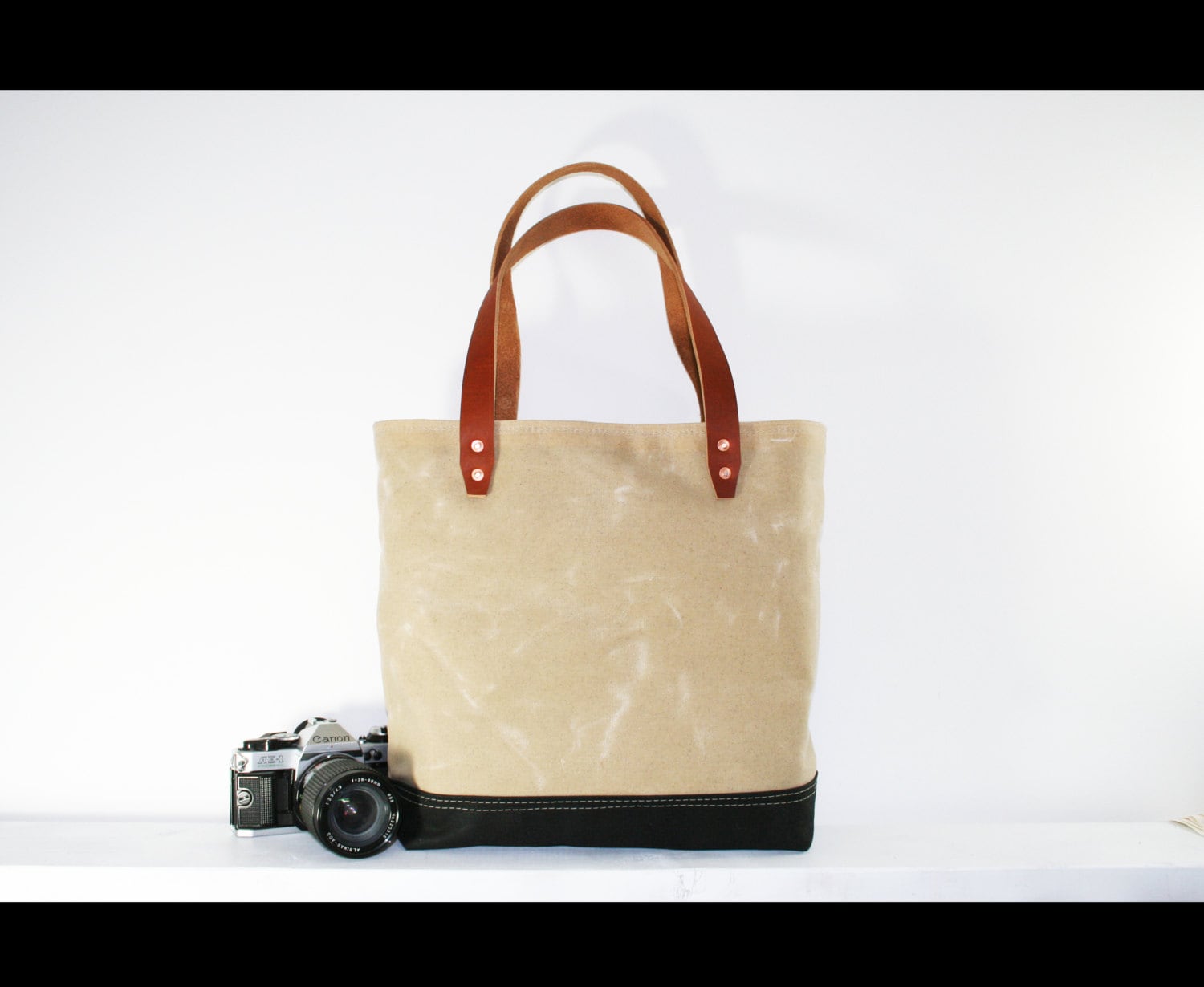 waxed heavy canvas tote bag made in USA UTILITY TOTE