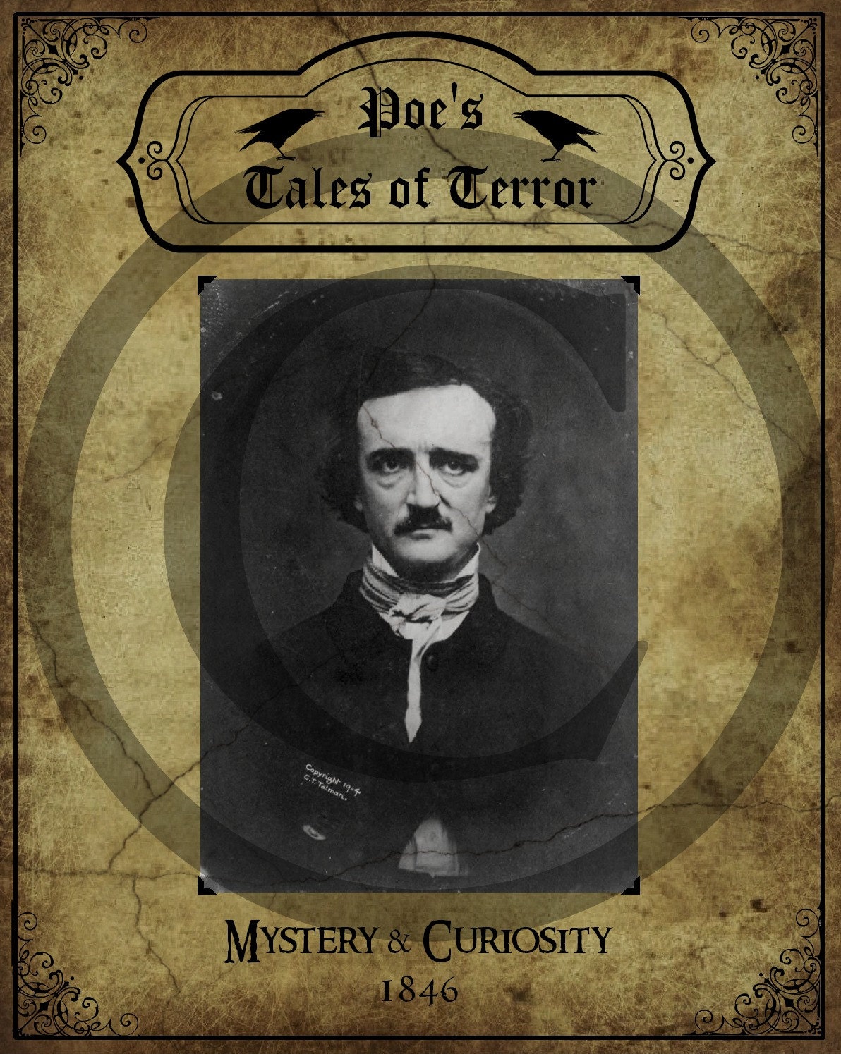 Primitive Edgar Allan Poe Book Journal Cover Feedsack Logo