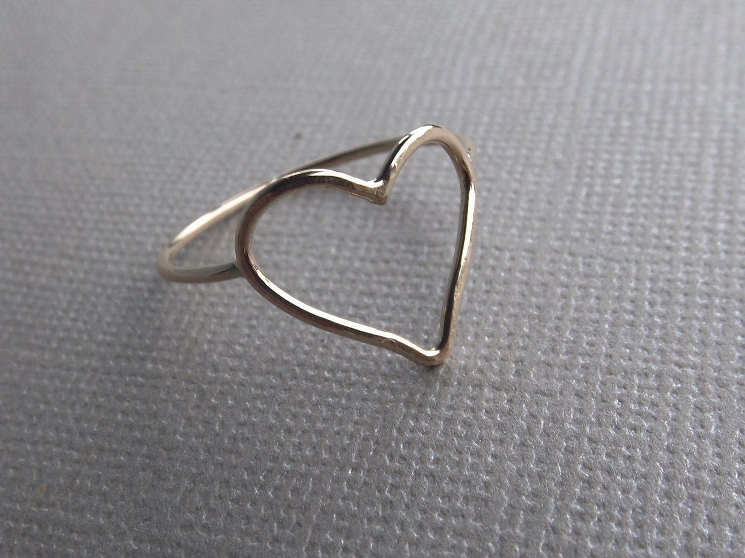 Minimalist Heart Ring Gold Ring Stacking Ring Heart Ring