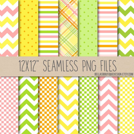 Instant Download, SEAMLESS, Pink, Yellow, and Lime Lemonade Stand - 12x12" Digital Paper Pack Il_570xn