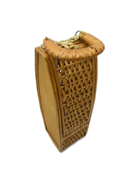 wicker wine tote