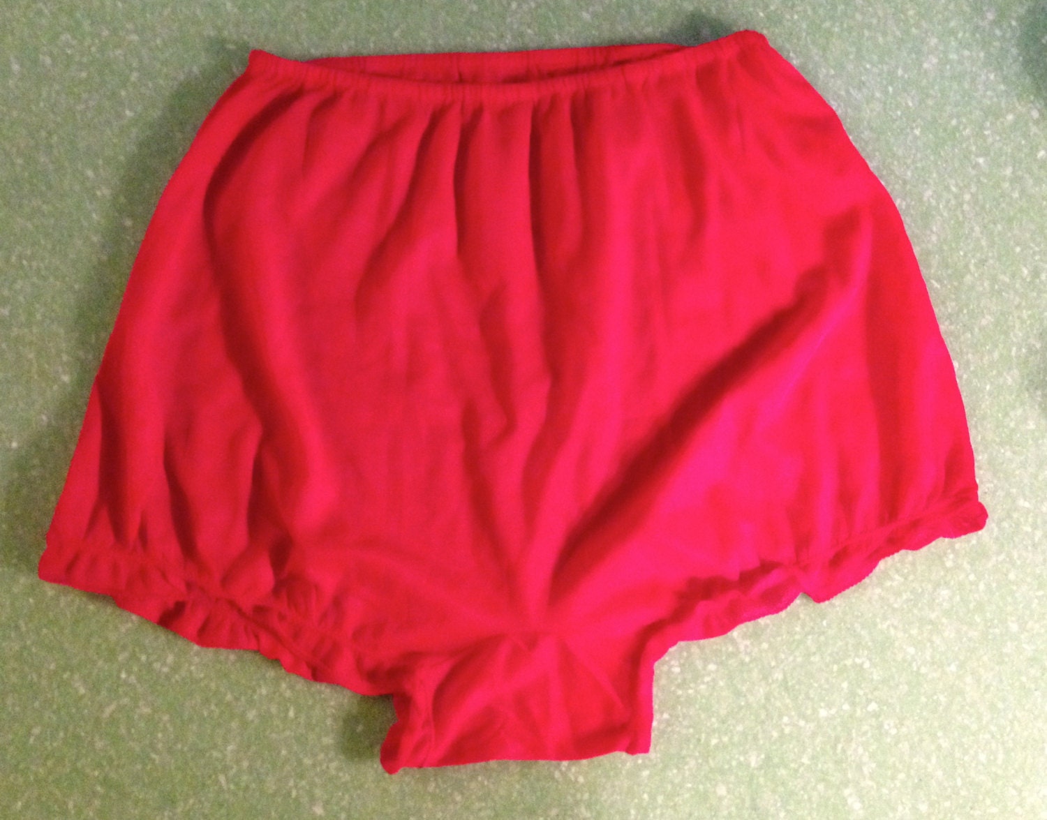 panties High Waisted red nylon ruffle legs Munsingwear