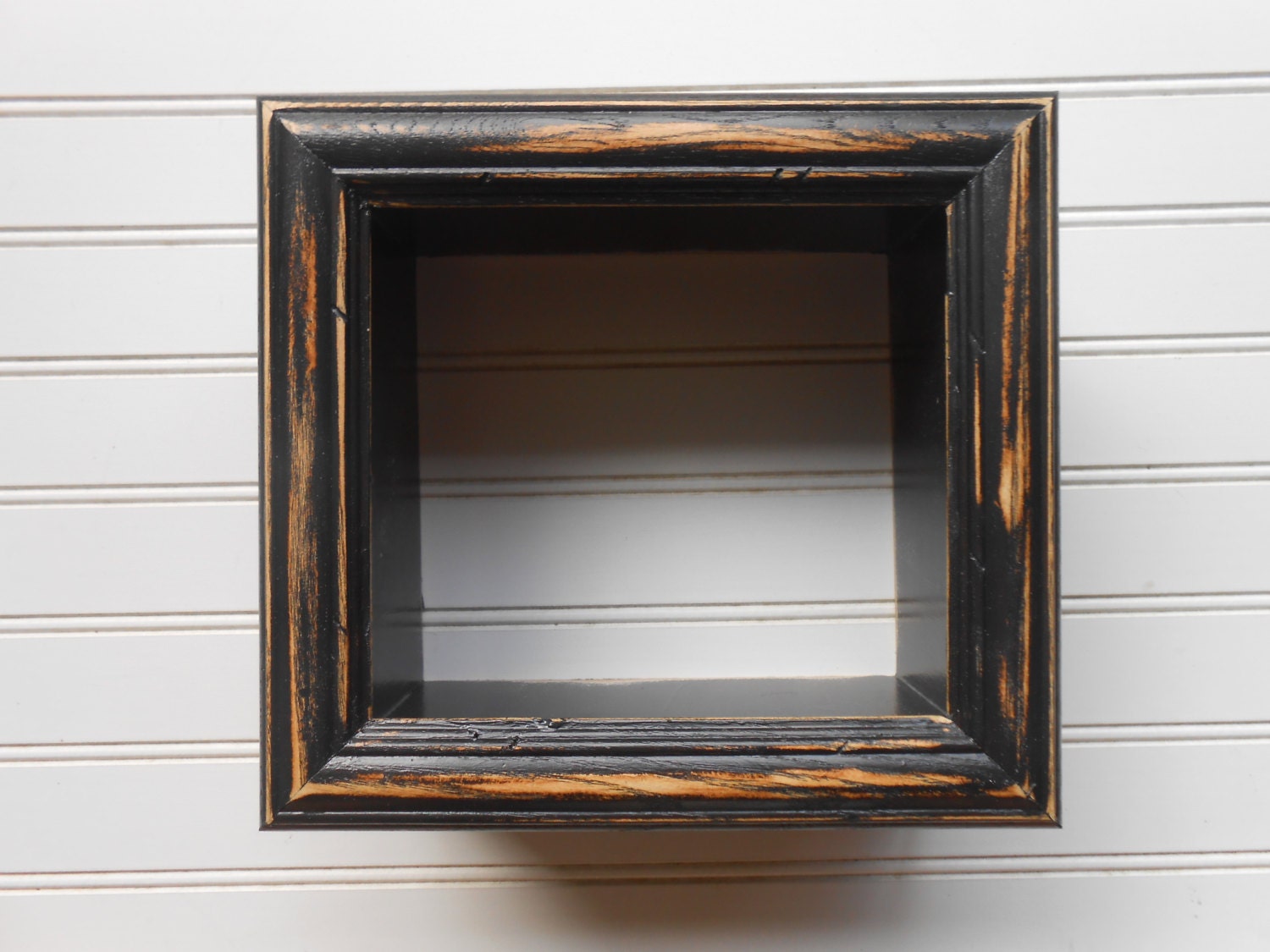 Black Shadow Box Shelf Black Wall Cube Preppy Organizer