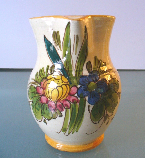 Vintage Made in Italy Small Pottery Pitcher