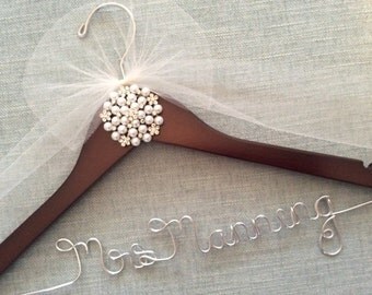Bridal Hanger, Wedding Shower Gift, Wedding Dress Hanger, Jewels & Rhinestone Hanger
