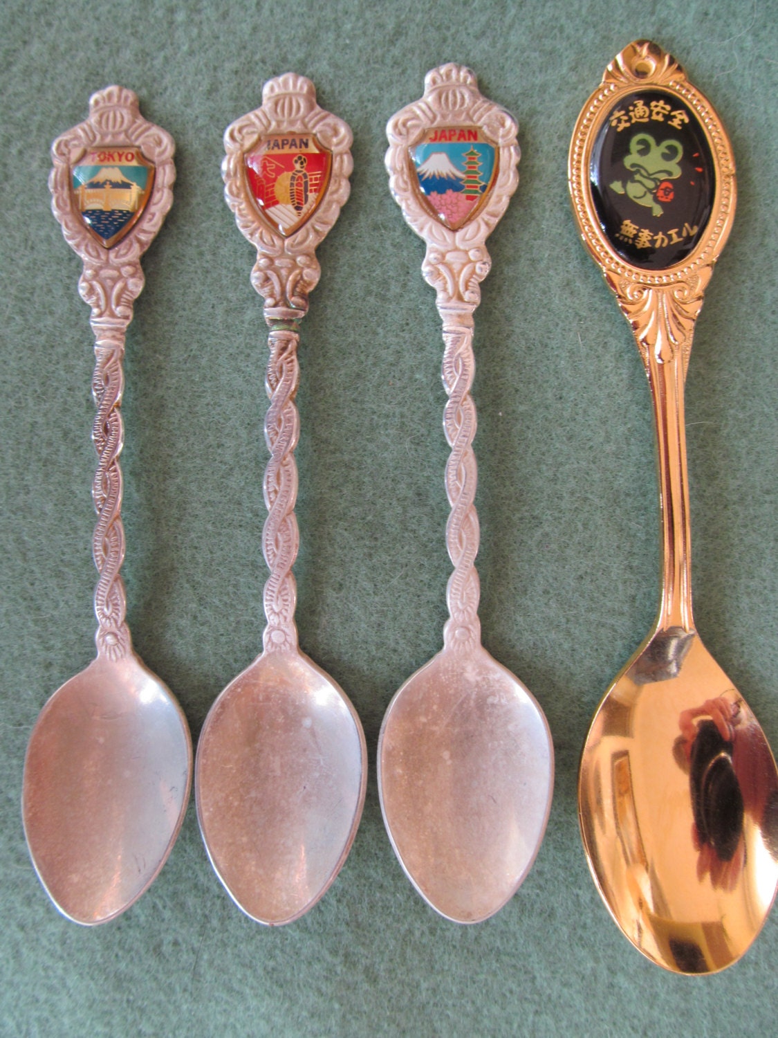 4 Vintage souvenir spoons from Japan by MissBellesVintage on Etsy