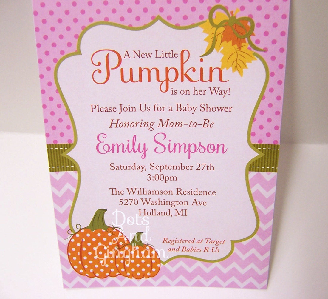 Pumpkin Baby Shower Invitations Etsy 6