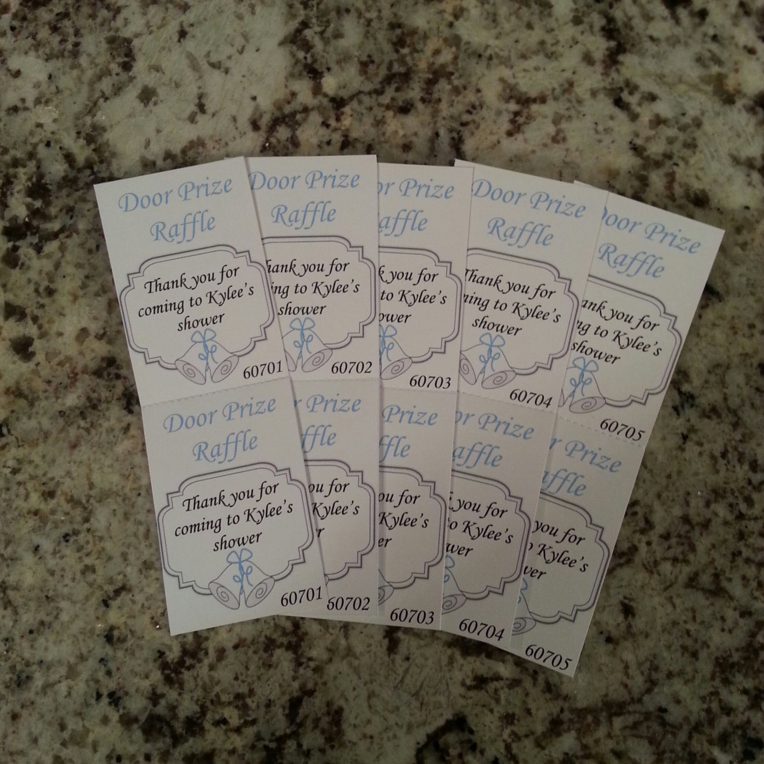 Perforated Bridal Shower Door Prize Raffle Tickets