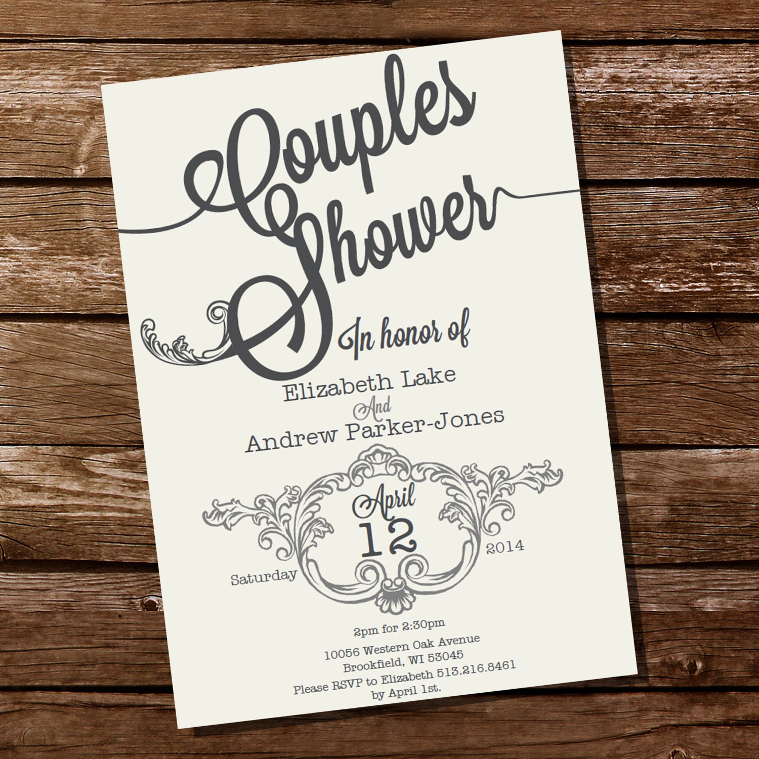 Couples Shower Invitation Vintage Couples Shower Invitation