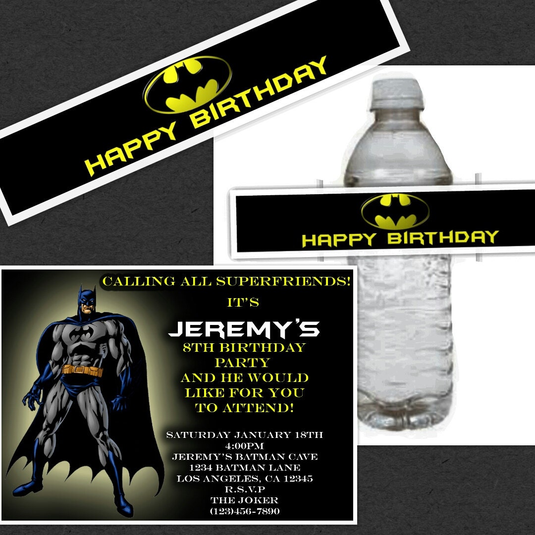 Batman Birthday Invitations Digital Download by LemonberryBoutique