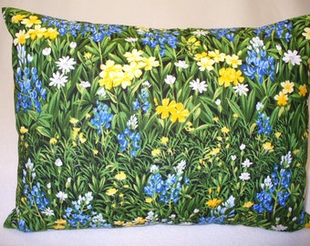 BlueBonnets & Wildflowers Travel Size Pillowcase with Pillow