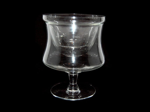 Vintage Clear Glass Shrimp Cocktail Set with Insert