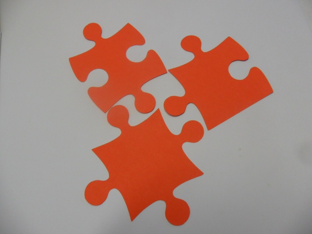 Puzzle Piece DieCuts. Cardstock. Great Name Tag Place