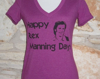 Rex Manning Day Empire Records V neck Women's Screenprinted Shirt