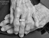 Black and White, Elderly Women Holding Hands, Love, 8x10 print