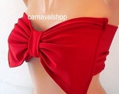 PADDED Bow Bandeau-Swimwear-Swimsuit-Bikini Top-Red-Bikinis-Sun bathing-Bathing suit