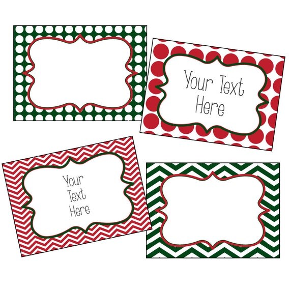 Christmas Labels Editable Christmas Labels Chevron And Polkadots Red 