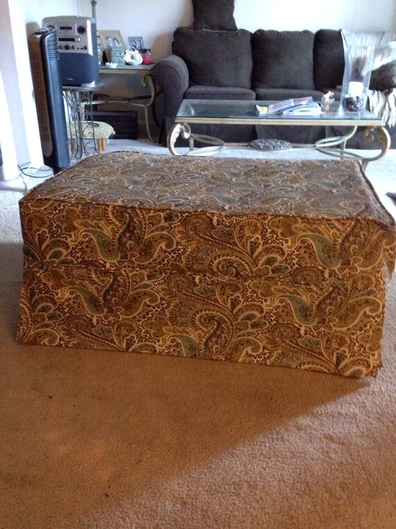Custom made Ottoman slipcover