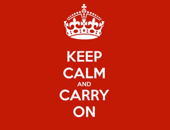 Keep calm and carry on Print 40x30 on Stretched by stylecorner