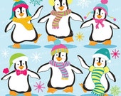 80% OFF SALE Penguins clipart commercial use, vector graphics, digital clip art, digital images - CL587 Il_170x135